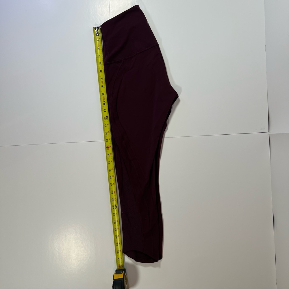 Lululemon‎ Burgundy High Rise Cropped Leggings Women’s Size 6 Yoga Athletic - Picture 3 of 8